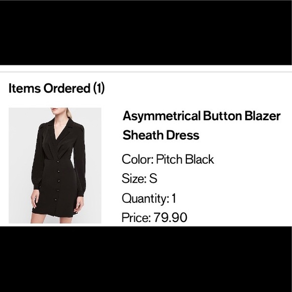 EXPRESS Assymetrical Blazer Dress w/ Extra Buttons - Picture 1 of 5